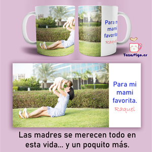 Tazas y cuadro con imagen y texto personalizado